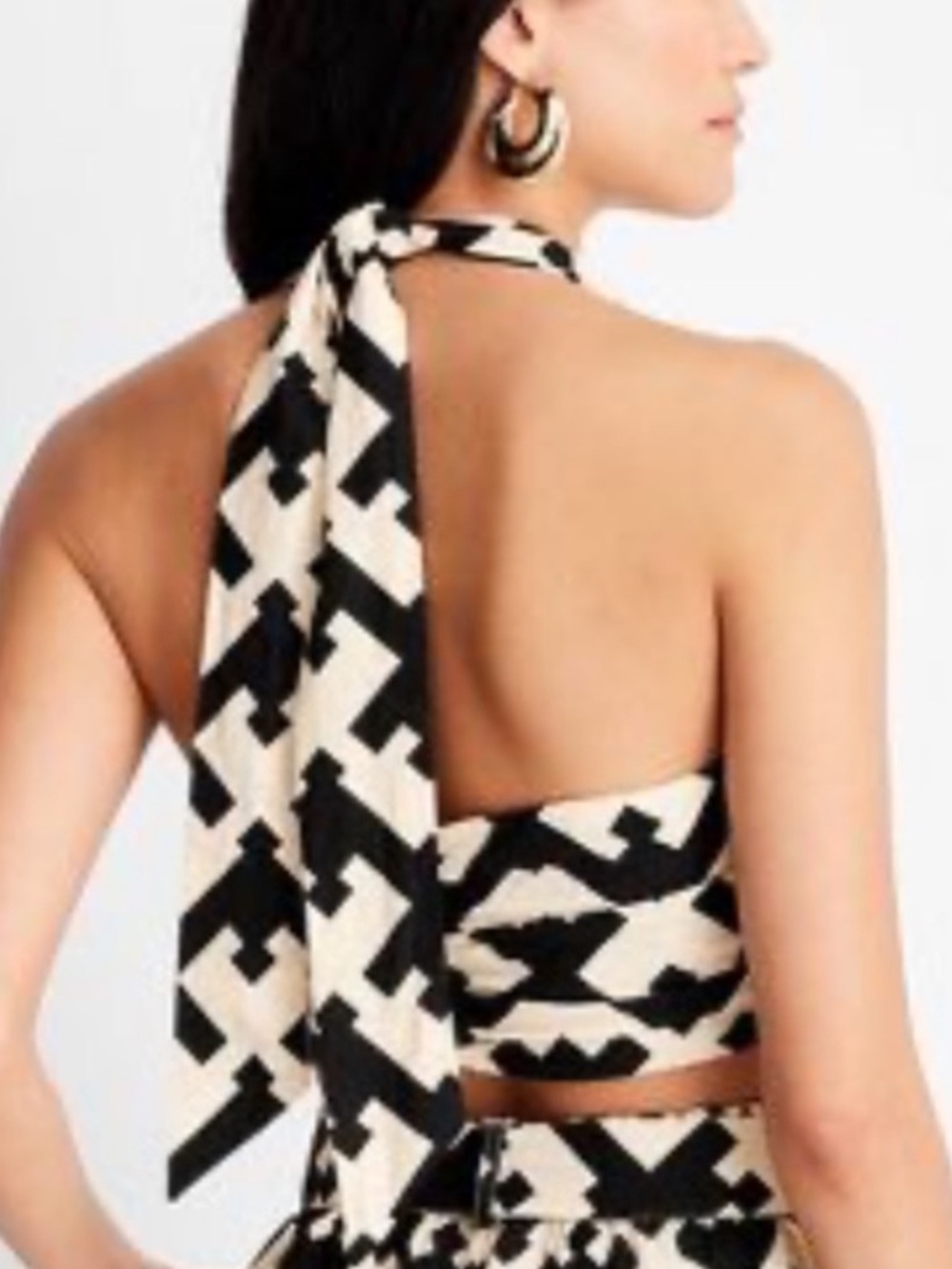Future Collective Geo Print Halter Crop Top and Pants Set - Picture 3 of 8